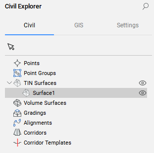 BricsCAD Civil Explorer