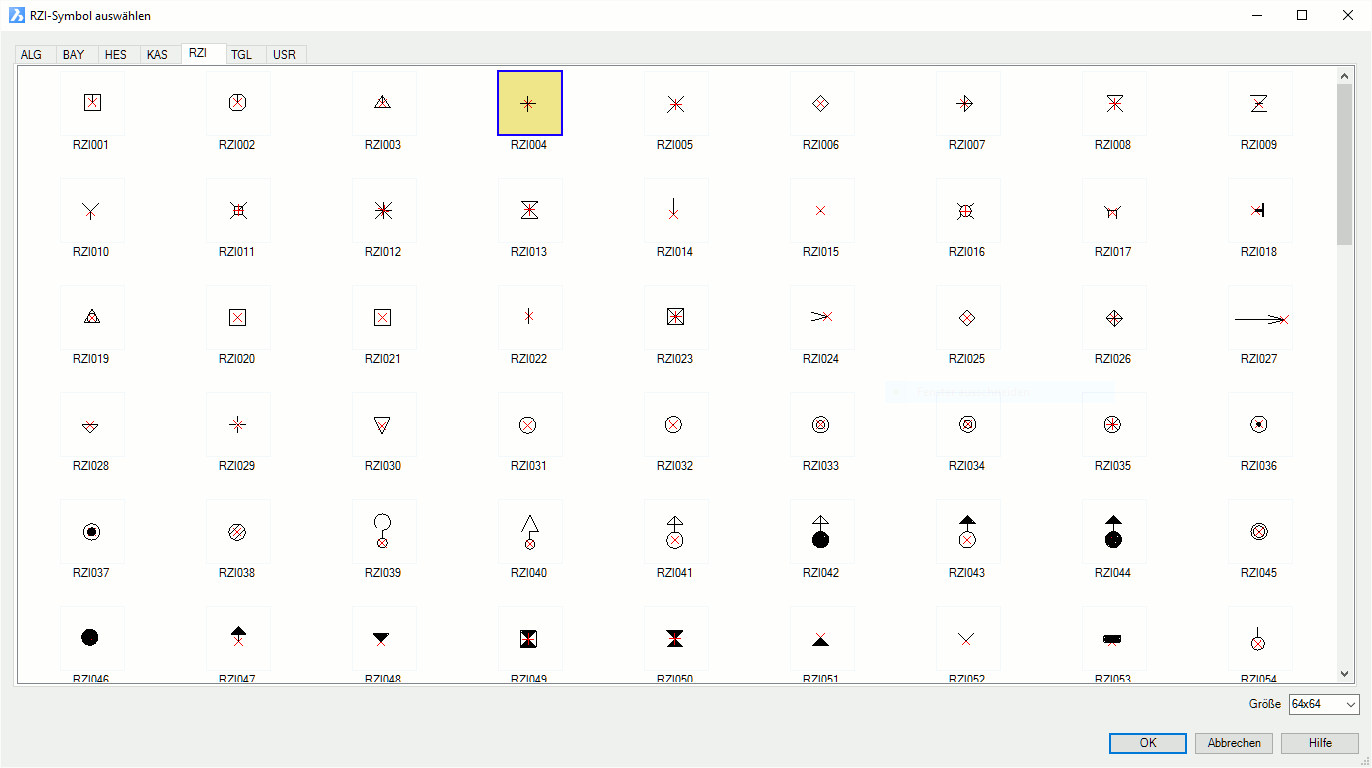 Symbolauswahl